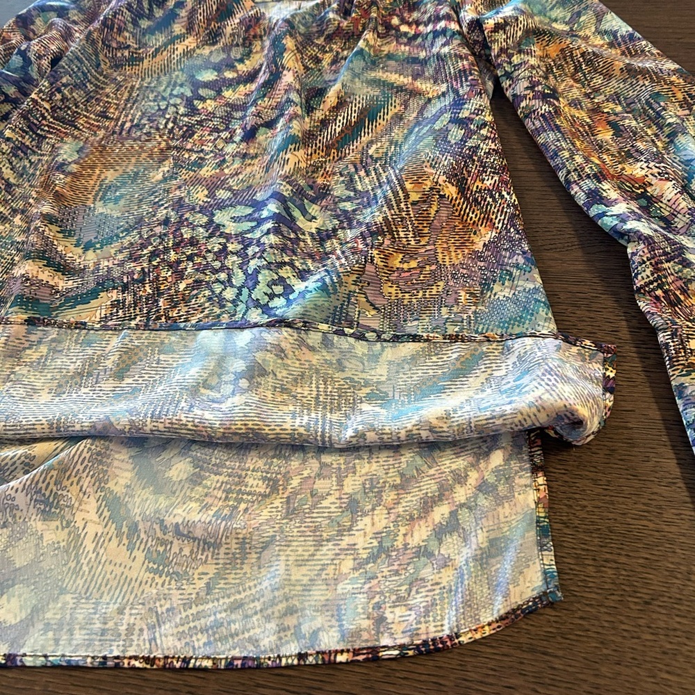 Etcetera Women’s Multi Color Patterned Blouse Sil… - image 7